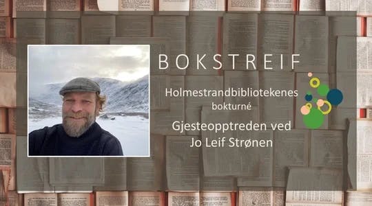 Bokstreif. Holmestrandbibliotekenes bokturné. Gjesteopptreden ved Jo Leif Strønen. Illustrasjonsfoto.
