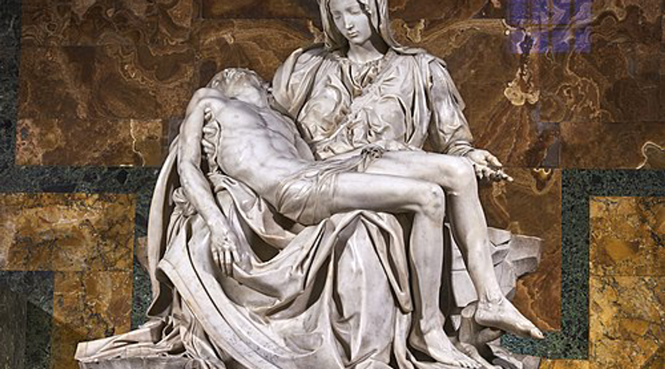 Marmorskulpturen "La Pietá" av Michelangelo