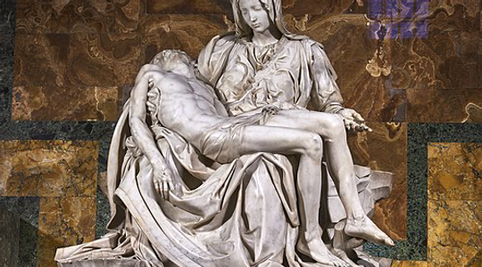 Marmorskulpturen "La Pietá" av Michelangelo