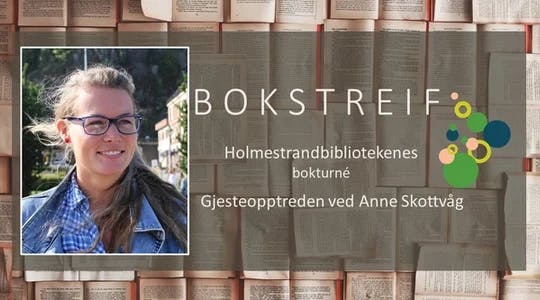 Bokstreif. Holmestrandbibliotekenes bokturné. Gjesteopptreden ved Anne Skottvåg. Illustrasjonsfoto.