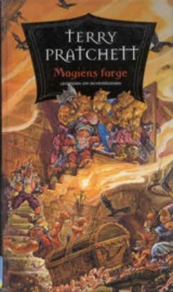 Omslag: "Magiens farge - Legenden om Skiveverdenen" av Terry Pratchett